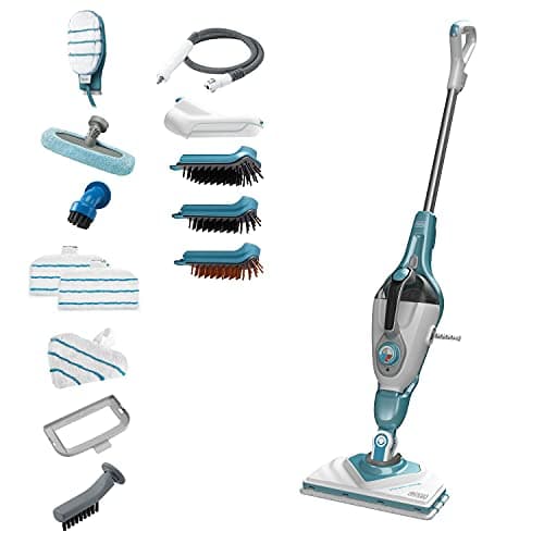 Image of BLACK+DECKER 1600W Multifunction Corded Steam Mop with Detachable Body and STEAMITT Glove and 14 Accesories Included (BHSM1610DSM-GB)