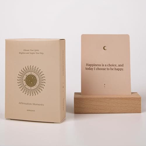 Image of Affirmation Moments – 53 Positive Affirmation Cards for Women with Display Stand, Daily Inspirational Cards for Mindfulness, Motivation & Self Care, Uplifting Gift for Women
