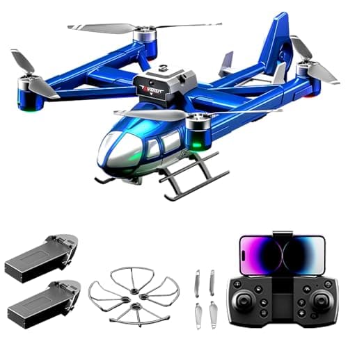 Image of Hylukon Remote Control Quadcopter with Dual Camera 720P Brushless Motor 2.4GHz Airbus Quadcopter Five Sided Obstacle Avoidance Optical Flow Hovering Orbit Flight Gift for Kid Adult Blue 2 Battery
