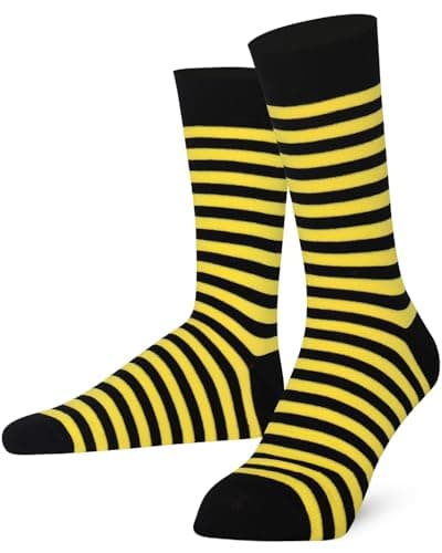 Image of Mysocks Unisex Ankle Design Socks Stripe, Stripe Yellow Black, 7-11