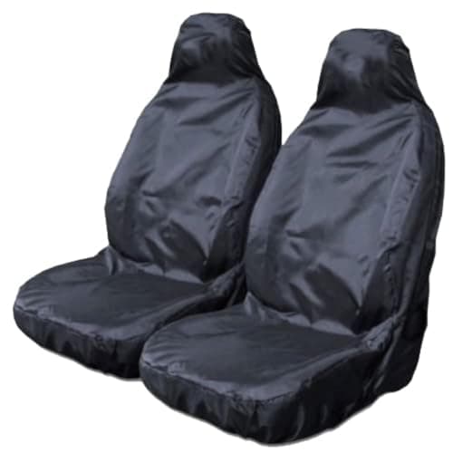 Image of Carseatcover-UK BLKWPSPFP920 Heavy Duty Black Waterproof Car Seat Covers/Protectors - 2 x Fronts