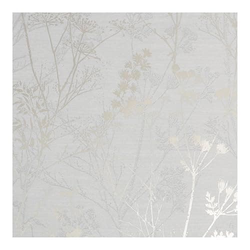 Image of Superfresco Hedgerow Grey Wallpaper | Metallic Floral | Paste the Paper | Eco Friendly