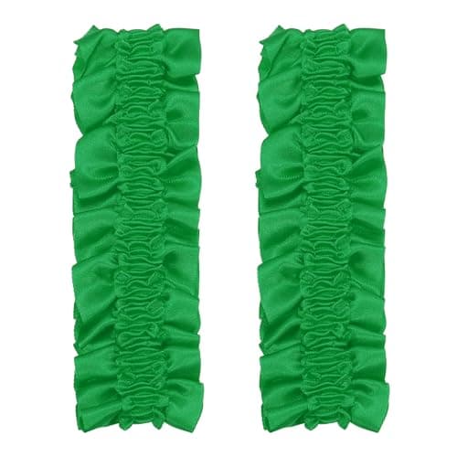 Image of sourcing map Armband Garter, 2pcs Anti-Slip Sleeve Garter Men Shirt Sleeve Holder Elastic Belt Costume Accessories Decoration for Party, Green