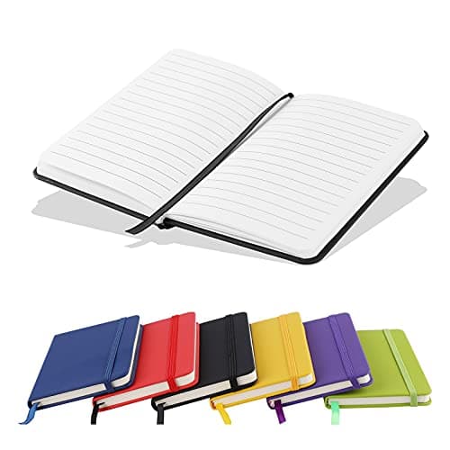 Image of A6 Notebooks, Pocket Notebook Note Pads Small Notebooks Hardback Notebook A6 Notepad Journal 160 Pages (80 Sheets)-Black