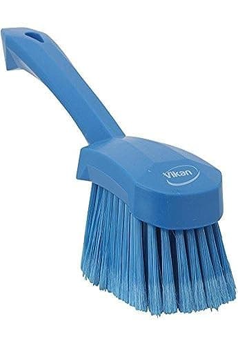Image of Vikan 41943 Soft/Split Bristles, Washing / Sweeping, Hand Brush, Short Handle, 270mm (Blue)