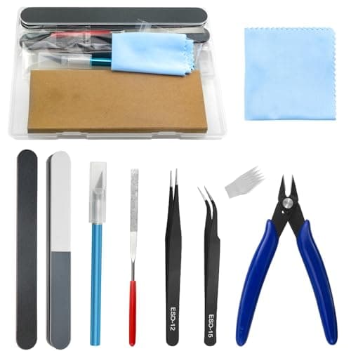 Image of WMYCONGCONG 13 PCS Gundam Model Tools Kit Modeler Basic Tools Hobby Building Tools Kit for Cars Airplanes Model Assemble Building Repairing and Fixing
