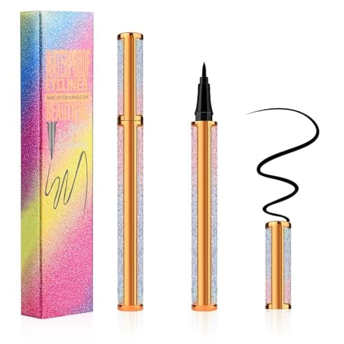 Image of Aomig Black Eyeliner Felt Tip Pen, Starry Liquid Pencil, eye Makeup Tools Long Lasting, Smudgeproof eyeliner Pen Gel Suitable for All Eye Shapes