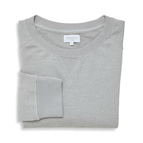 Image of DIP & DOZE Mens Perfect Sweatshirt | Lightweight, Raglan Sleeve | 55% Hemp 45% Organic Cotton Sustainable Clothing - Lunar Grey XL