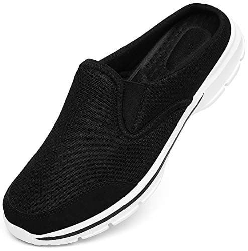 Image of Unisex Slippers Casual Clog House Shoes Comfort Slip-On Walking Mules with Indoor Outdoor Anti-Skid Sole for Men and Women, Black, 9.5 UK