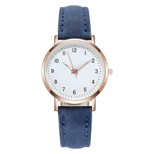 Image of Women's Wrist Watches - Classic Watch with Luminouse Easy Read Dial, Leather Watch Band - Vintage Small Face Round Watches for Women, Birthday Gift for Ladies