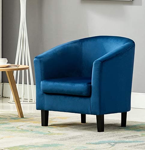 Image of Mcc@Home Velevt Fabric Tub Chair Armchair club Chair for Dining Living Room & Cafe (Blue)