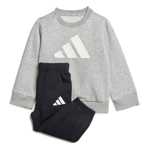 Image of adidas Unisex Baby BIG LOGO ESSENTIALS JOGGER, medium grey heather/white, 3-6 Months