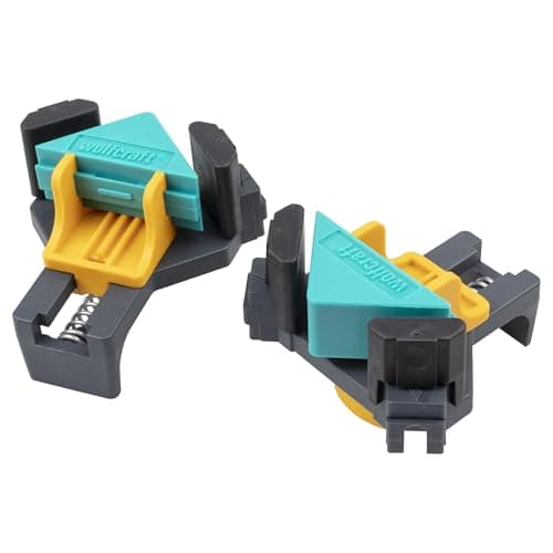 Image of wolfcraft 2 ES 22 Corner Clamp I 3051000 I for Quick and Easy Fixing of Boards and Frames at a 90° Angle, for Example When Assembling Shelves, Small cupboards or Frames