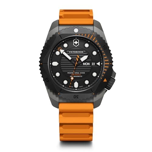 Image of Victorinox Men’s Watch Dive Pro Automatic Ø 43 mm, Swiss Made, Automatic, Water-Resistant up to 300 m, Sapphire Glass, Rubber Strap, Orange