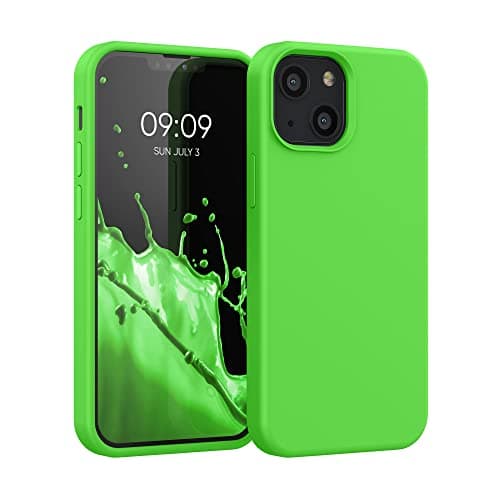 Image of kwmobile Case Compatible with Apple iPhone 13 mini Case - TPU Silicone Phone Cover with Soft Finish - Lime Green