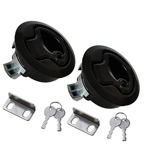 Image of Angrylife 2PCS 2" Marine Slam Latch Flush Pull Hatch Door Marine Lift Handle Keyed Lock for RV Boat Door