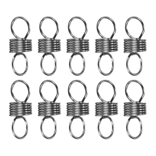 Image of M METERXITY 10-Pack Extension Springs, 20mm Length 8mm OD 304 Stainless Steel Dual Hook Tension Spring for DIY/Garden Tool/Mechanical Repair Replacement [Silver Tone, 0.8mm Wire Size]