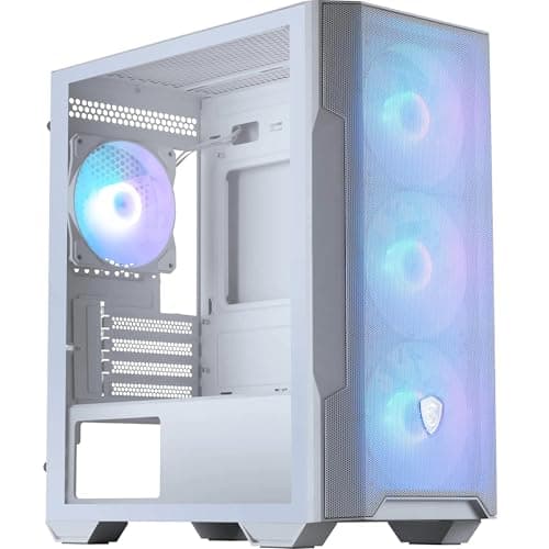 Image of MSI MAG FORGE M100R WHITE PC Case - Micro-ATX Capacity, GPU Support up to 300 mm , ARGB Fans, Magnetic Dust Filters, Tempered Glass, 1-6 ARGB Control Board, USB 3.2 Gen 1 Type-A