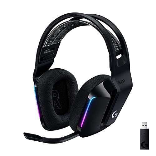 Image of Logitech G G733 LIGHTSPEED Wireless Gaming Headset with suspension headband, LIGHTSYNC RGB, Blue VO,CE mic technology and PRO-G audio drivers, Lightweight, 29 Hour battery life, 20m range - Black