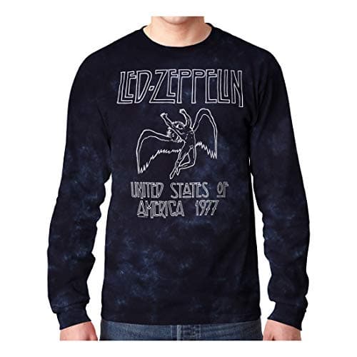 Image of Liquid Blue Led Zeppelin USA Tour 77 Tie Dye Long Sleeve T-Shirt - Multi - S