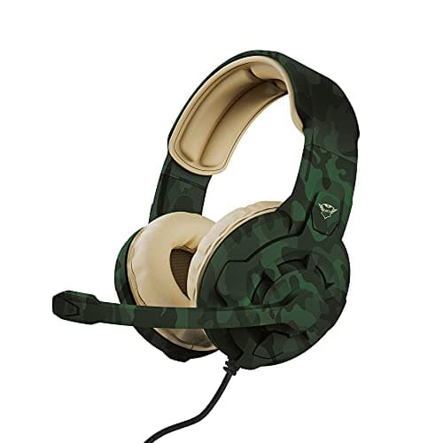 Image of Trust Gaming GXT 411C Radius Multiplatform Gaming Headset for PC, PS5, PS4, Xbox, Nintendo Switch, Mobile, Over Ear, 3.5 mm Audio Jack, Volume Control, Adjustable Microphone - Jungle Camo