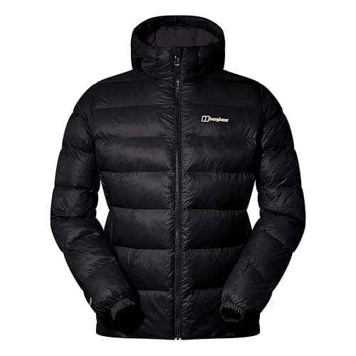 Image of Berghaus Men's Ewden Insulated Extra Warmth Big Baffle Winter Padded Jacket | Hydroloft Insulation | Adjustable Insulated Jacket, Black/Black, 2XL