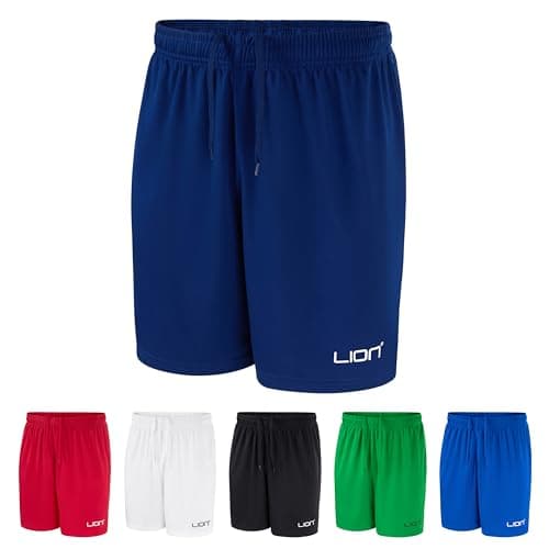 Image of LION SPORTSWEAR Men's Football Shorts – Multi-Sport PE Teamwear – Unisex Kids & Adults Sizes – Breathable Athletic Fit | Navy - M