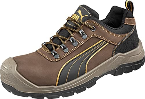 Image of Puma 640730-402-39"Sierra Nevada" Safety Shoes, Low S3, HRO SRC, Size 6, Brown/Black/Yellow