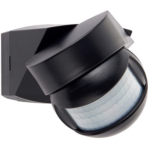 Image of Loops 3-in-1 Outdoor PIR Sensor - Wall, Ceiling or Corner Mounting - Matt Black Polycarbonate Construction - IP54 Rated - Twin Movement Detectors
