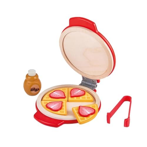 Image of JOCCA - Wooden Toy Waffle Maker with Accessories for Boys Girls| Montessori Iron Waffles Children| Over 2 Years| Toy| Gift Boy Girl| Toy Appliance