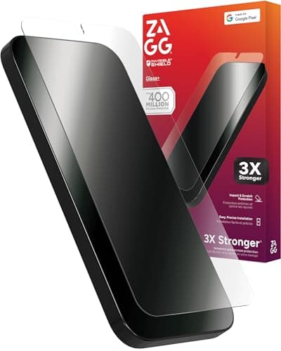 Image of ZAGG Glass+ Google Pixel 10/10 Pro Screen Protector – Extreme Impact & Shatter Protection, Scratch-Resistant, Smudge-Resistant, Fingerprint Scanner Compatible, InvisibleShield, Easy Installation
