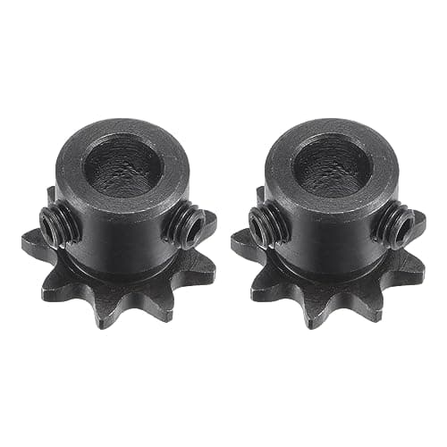 Image of sourcing map #25 Chain Roller Sprocket, 8mm Bore 1/4" Pitch 9 Tooth Single Strand Chain Sprocket, C45 Carbon Steel 25 Roller Chain Sprocket with Set Screws for ISO 04C Chain, 2Pcs