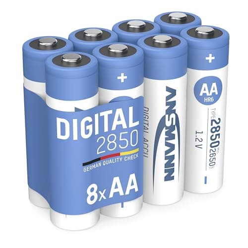 Image of Ansmann AA Rechargeable Batteries [Pack of 8] 2850 mAh NiMH High Capacity AA Type Size Battery Digital Equipment's, Cameras, Flash Units, Speakers, Microphones, Silver