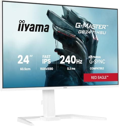 Image of iiyama G-Master GB2471HSU-W1 24 inch Fast-IPS LCD, White Bezel, 240Hz, 0.3ms, Adaptive Sync, Full HD 1920x1080, 2 x HDMI, 1 x DisplayPort, HAS