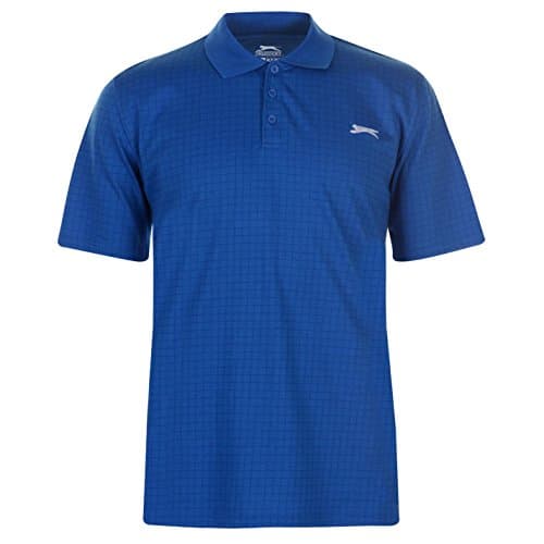 Image of Slazenger Mens Check Golf Polo Shirt Blue L