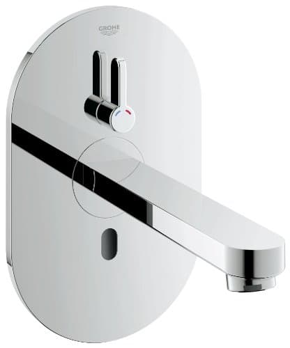 Image of GROHE 36315000 Eurosmart Cosmopolitan E Infra-Red Electronic Wall Basin Tap with Mixing Device - Chrome