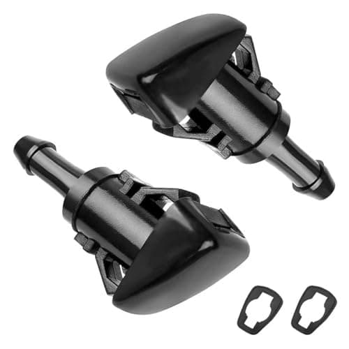 Image of 2 PCS Windscreen Washer Jets, Car Windshield Cleaning Nozzle Accessory for Improved Spray Coverage, Durable Plastic Washer Jet Cleaning Tool for Compact Vehicles (Black)