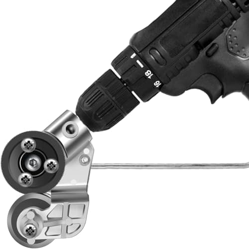 Image of Sheet Metal Cutter Drill Attachment, Electric Drill Shears Attachment Cutter Nibbler, Metal Nibbler Drill Attachment for Cutting Iron, White Sheet, Steel, Copper, Aluminum