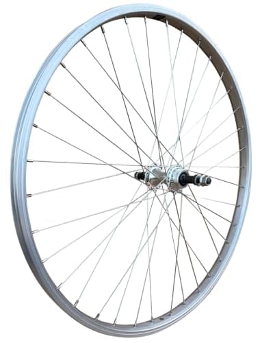 Image of Baldys Screw On Freewheel 700c Silver Alloy Rear Hybrid/Trekking Bike Sealed Bearing Wheel