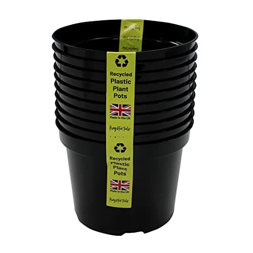 Image of Kingston Tools Premium Recycled Plastic Garden Planter Pot – Heavy Duty Plant Flower Pots – Indoor Outdoor Home Décor Gardening Planters – Capacity: 2L, Black – Pack of 10