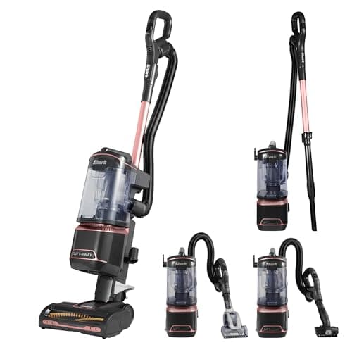 Image of Shark Stratos Corded Upright Vacuum Cleaner 1.3L Pet Pro with Anti Hair Wrap Plus, Anti-Odour, DuoClean, Powered Lift-Away, Anti-Allergen Complete Seal, 3 Attachments, 8m Cord, Rose Gold