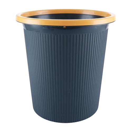 Image of ASelected 16L Plastic Waste Paper Basket, Blue Round Small Trash Can Wastebasket Garbage Paper Bin For Kitchen Home, Bedroom, Bathroom, Cabinet, Office, Camping and Outdoor