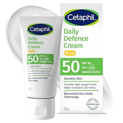 Image of Cetaphil Daily Defence SPF for Sensitive Skin, SPF 30 Moisturiser/SPF 50 Mineral Sunscreen, Packaging May Vary