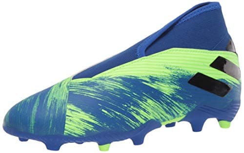 Image of adidas Men's Nemeziz 19.3 Ll Fg J Sneaker, Signal Green/core Black/Team Royal Blue, 5 M US Little Kid