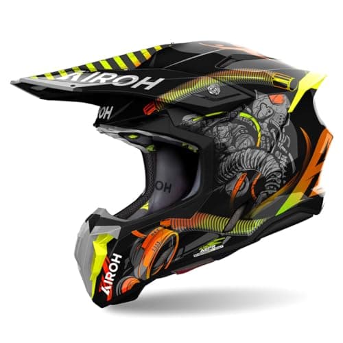 Image of Airoh Twist 3 Toxic Motocross Helmet, black/neon yellow, M (57/58)