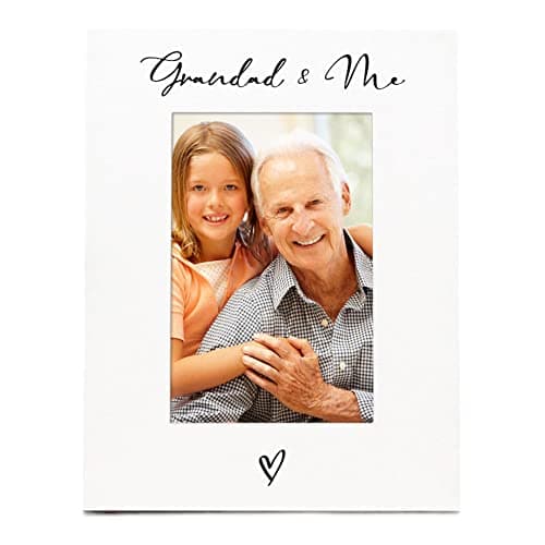 Image of White 6x4 Portrait Picture Photo Frame Grandad & Me Heart