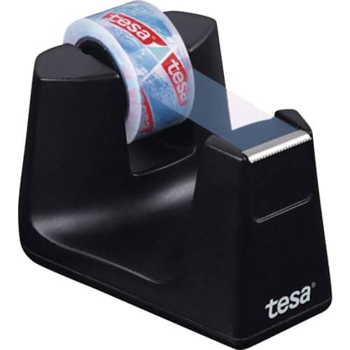 Image of tesa Easy Cut SMART Tape Dispenser for Tables - Compact Tabletop Dispenser with Anti-Slip Technology for Adhesive Tape, incl. 1 roll of tesafilm crystal-clear