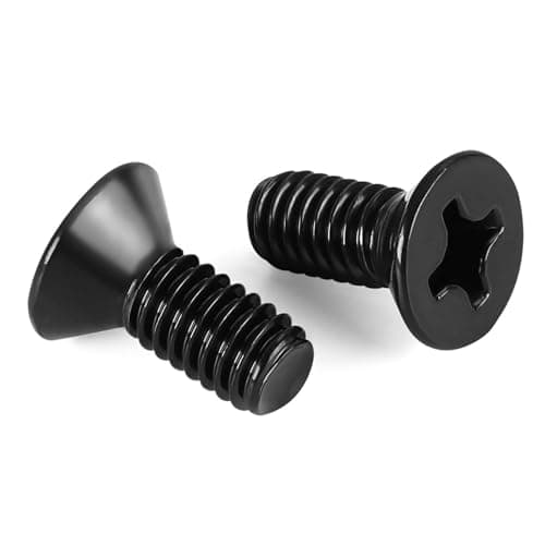 Image of Wavanta 50Pcs M4 Bolts, M4 x 10mm Flat Countersunk Head Bolts Screws, Phillips Drive Machine Bolt, 304 Stainless Steel, Black Finish, Full Thread