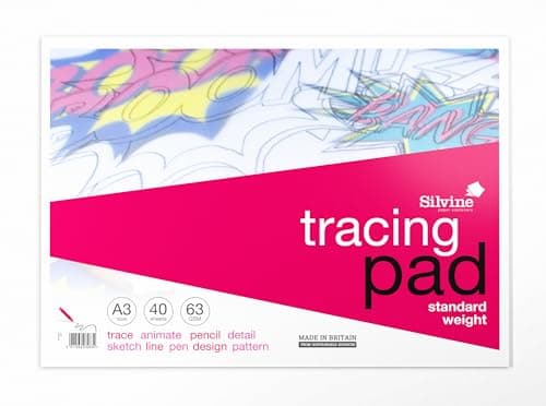 Image of Silvine A3 Everyday Tracing Pad. 40 Sheets of Quality Lightweight Tracing Paper (63gsm) Ref A3T
