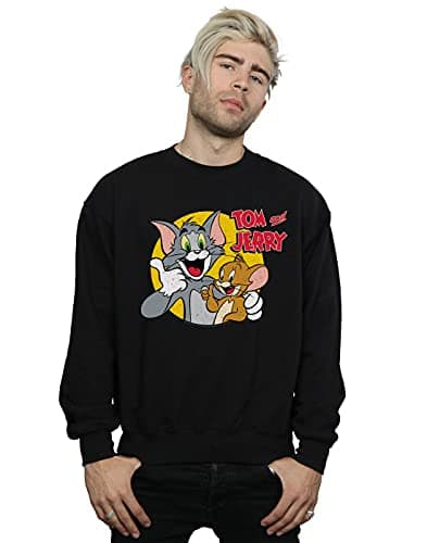 Image of Absolute Cult Tom And Jerry Men's Thumbs Up Sweatshirt Black XXXXX-Large